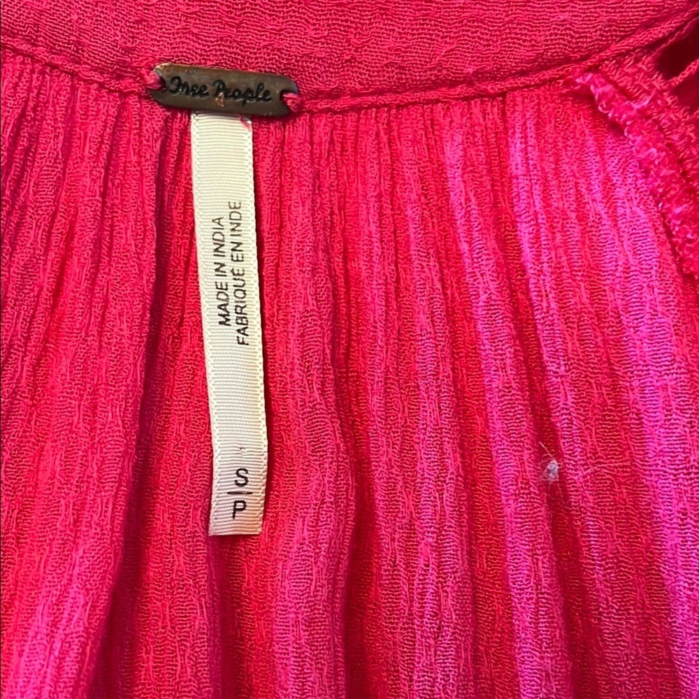 Free People Vibrant Pink Long Sleeve Dress size Small - Picture 7 of 8